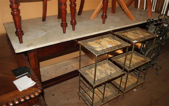 Marble top refectory table